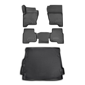 Land Rover LR4 3D Floor-Trunk Mats - Omac - Black - '10-'16